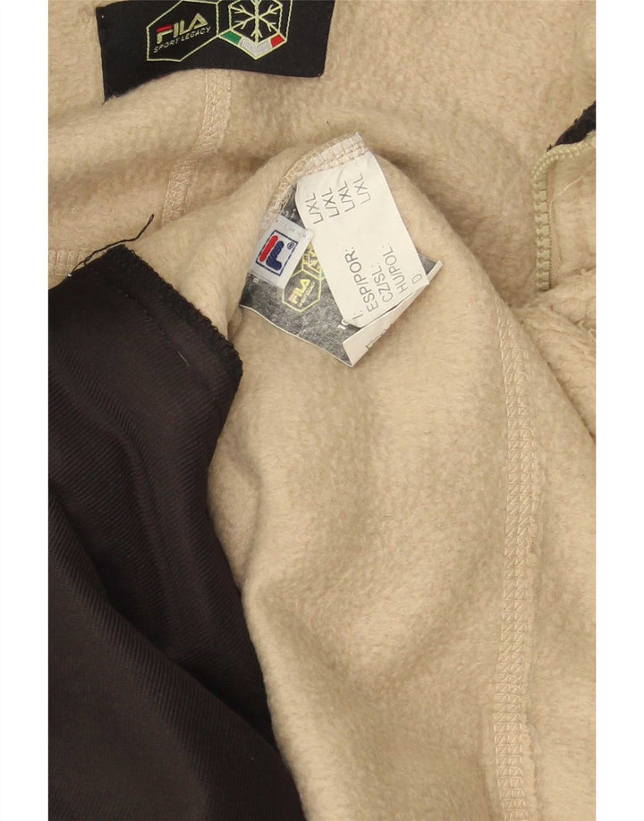 Fila Herren Fleecejacke UK 40 Large Beige Colourblock Polyester