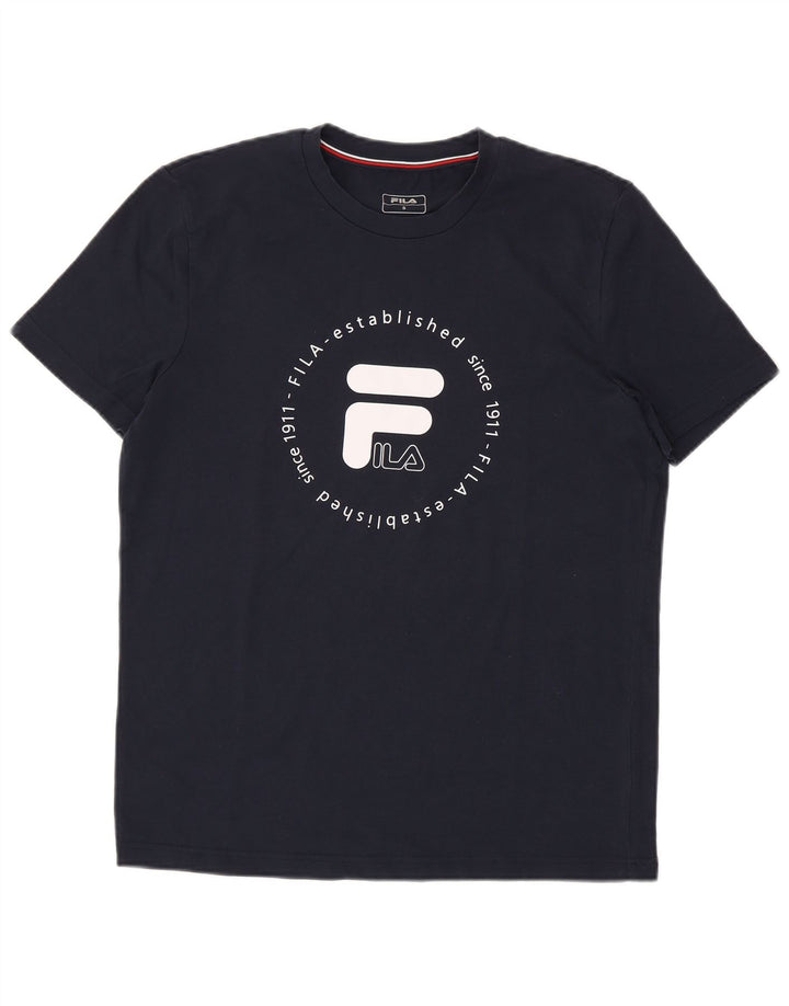 FILA Herren-T-Shirt mit Grafik, Größe S, Marineblau