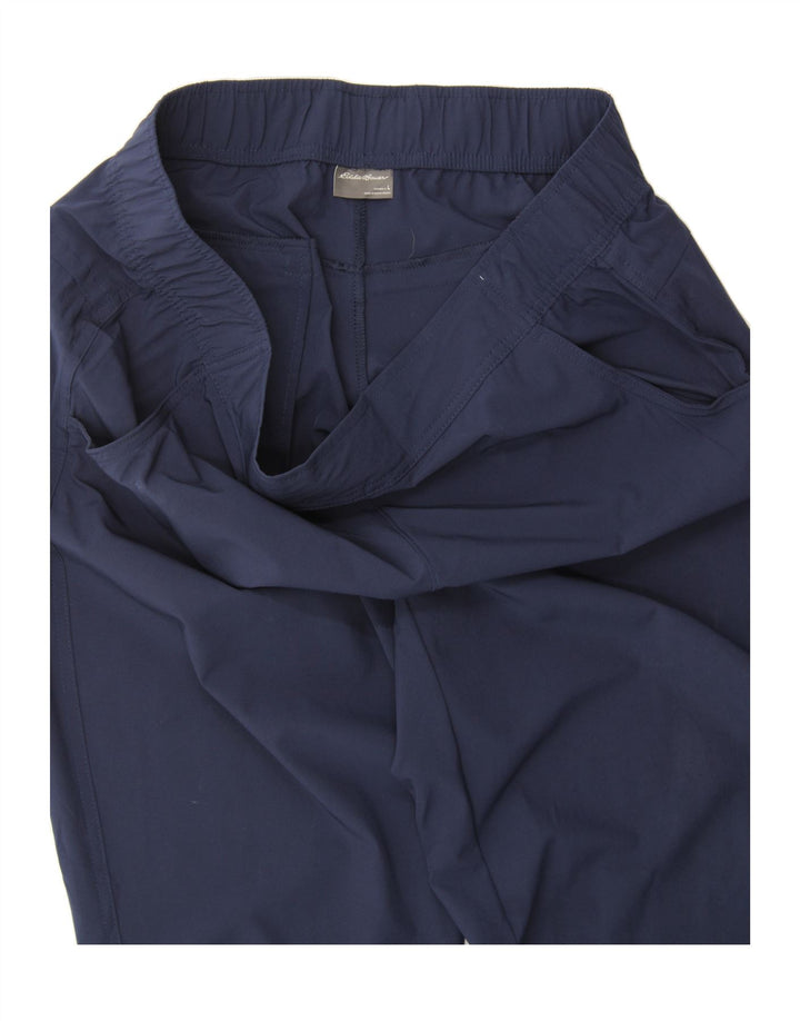 EDDIE BAUER Womens Slim Chino Trousers Large W34 L29 Navy Blue Polyester Vintage Eddie Bauer and Second-Hand Eddie Bauer from Messina Hembry 
