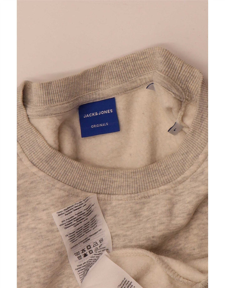 Jack & Jones Herren-Sweatshirt-Pullover, groß, grau gefleckte Baumwolle