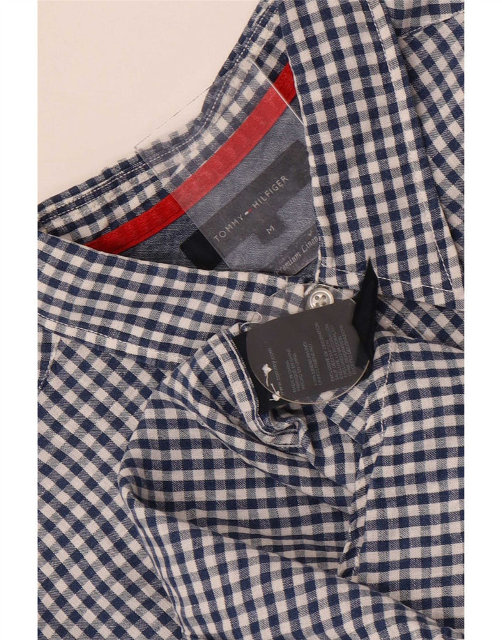 Tommy Hilfiger Herrenhemd Mittelblaues Gingham-Leinen
