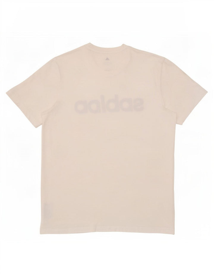 Adidas Herren T-Shirt mit Grafik, groß, aus weißer Baumwolle