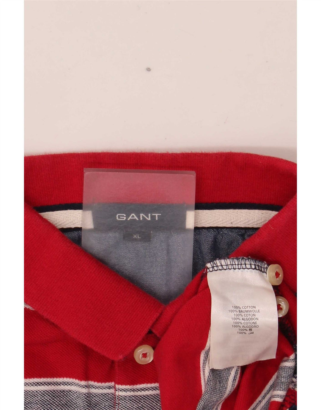 Gant Herren-Poloshirt XL, rot gestreift, Baumwolle