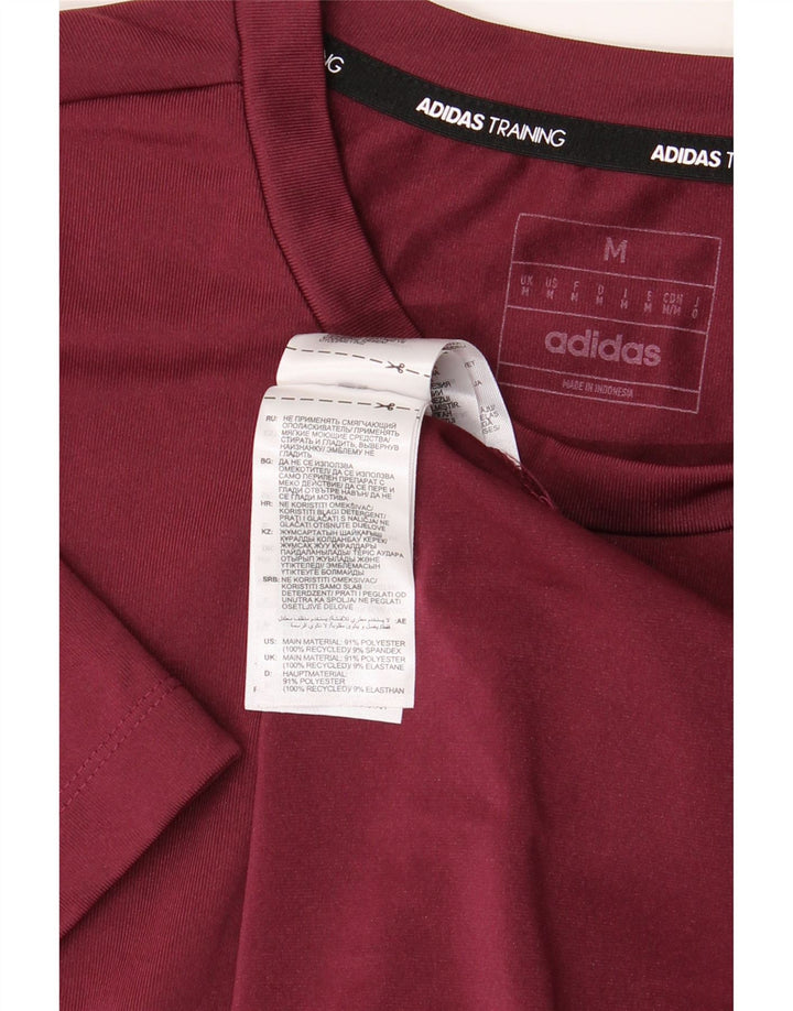 Adidas Herren T-Shirt Top Medium Burgund Colourblock Polyester