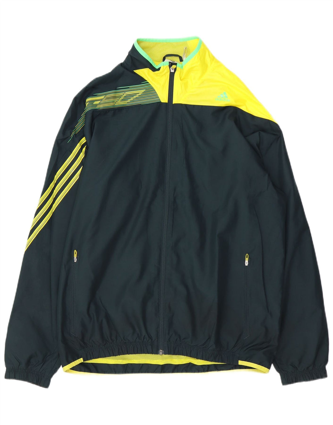 ADIDAS Herren Climalite-Trainingsanzug-Top-Jacke, groß, Marineblau, Farbblock