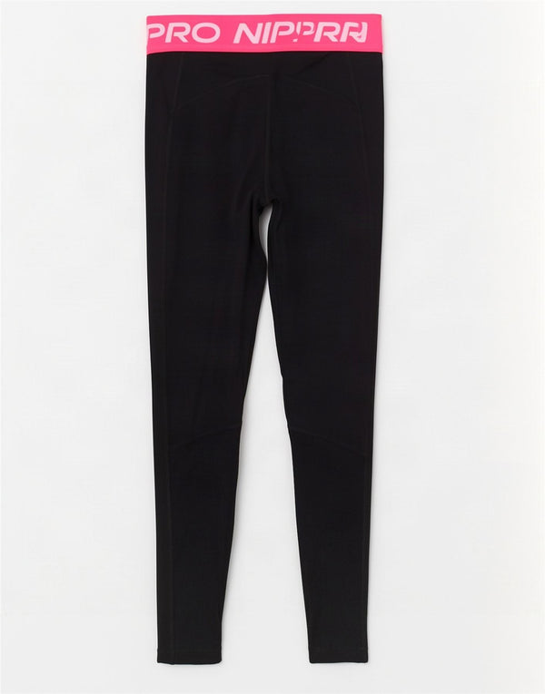 Nike Damen Dri Fit Graphic Leggings UK 8 Small Schwarz Colourblock Polyester
