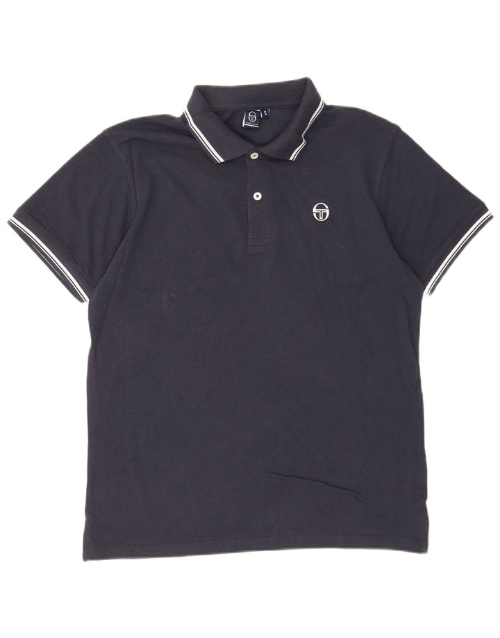 Sergio Tacchini Herren Poloshirt Small Marineblau Baumwolle