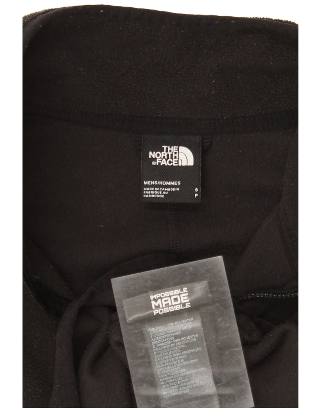 THE NORTH FACE Herren-Fleecepullover mit Reißverschluss am Hals, Größe S, Schwarz, Polyester