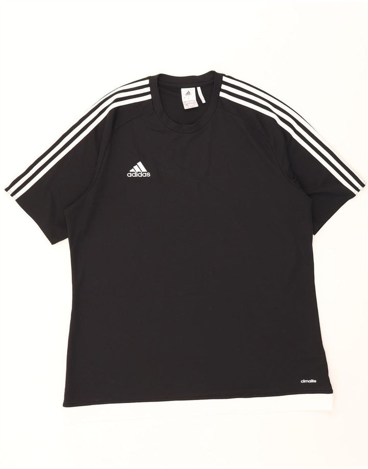 Adidas Herren Climalite T-Shirt Top XL Schwarz Colourblock Polyester