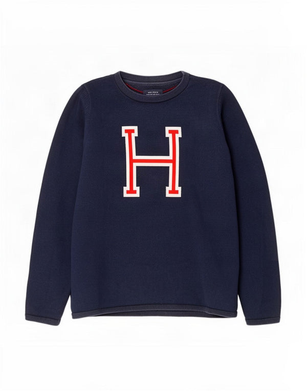 Tommy Hilfiger Damen Grafik-Sweatshirt-Pullover UK 12 Medium Marineblau