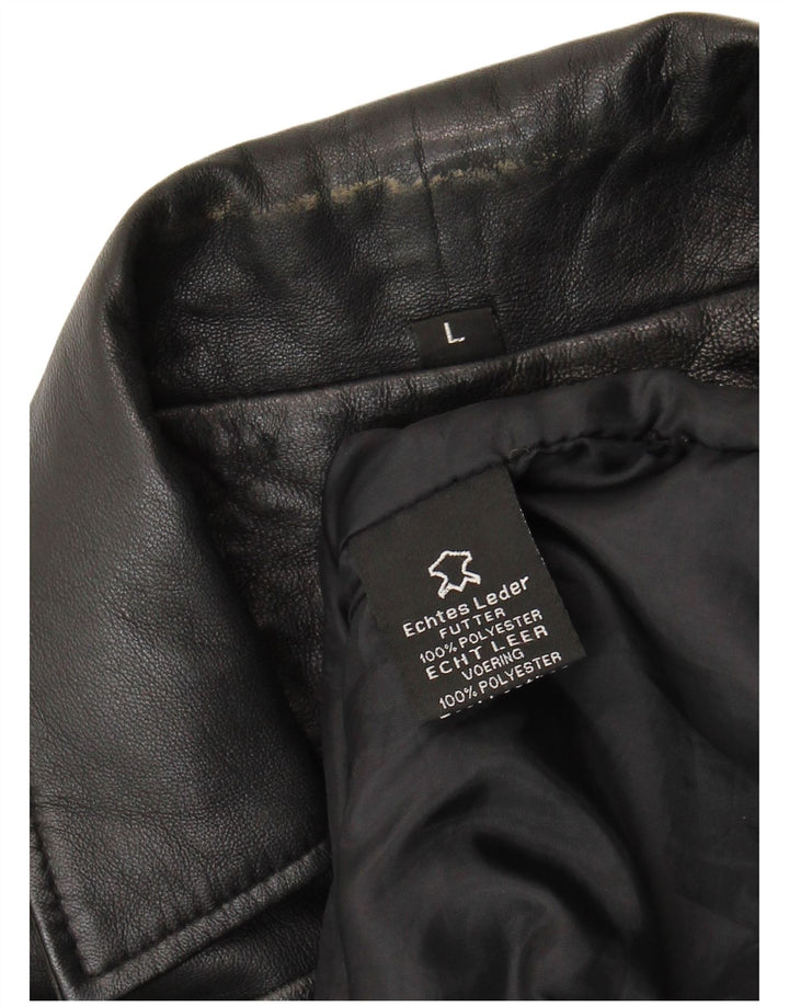 Vintage Herren Lederjacke UK 40 Großes schwarzes Leder