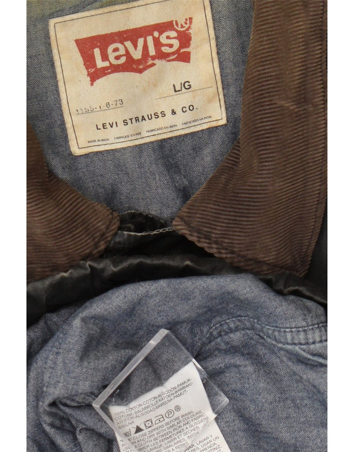 Levi's Herren-Militärjacke UK 40 Large aus schwarzer Baumwolle