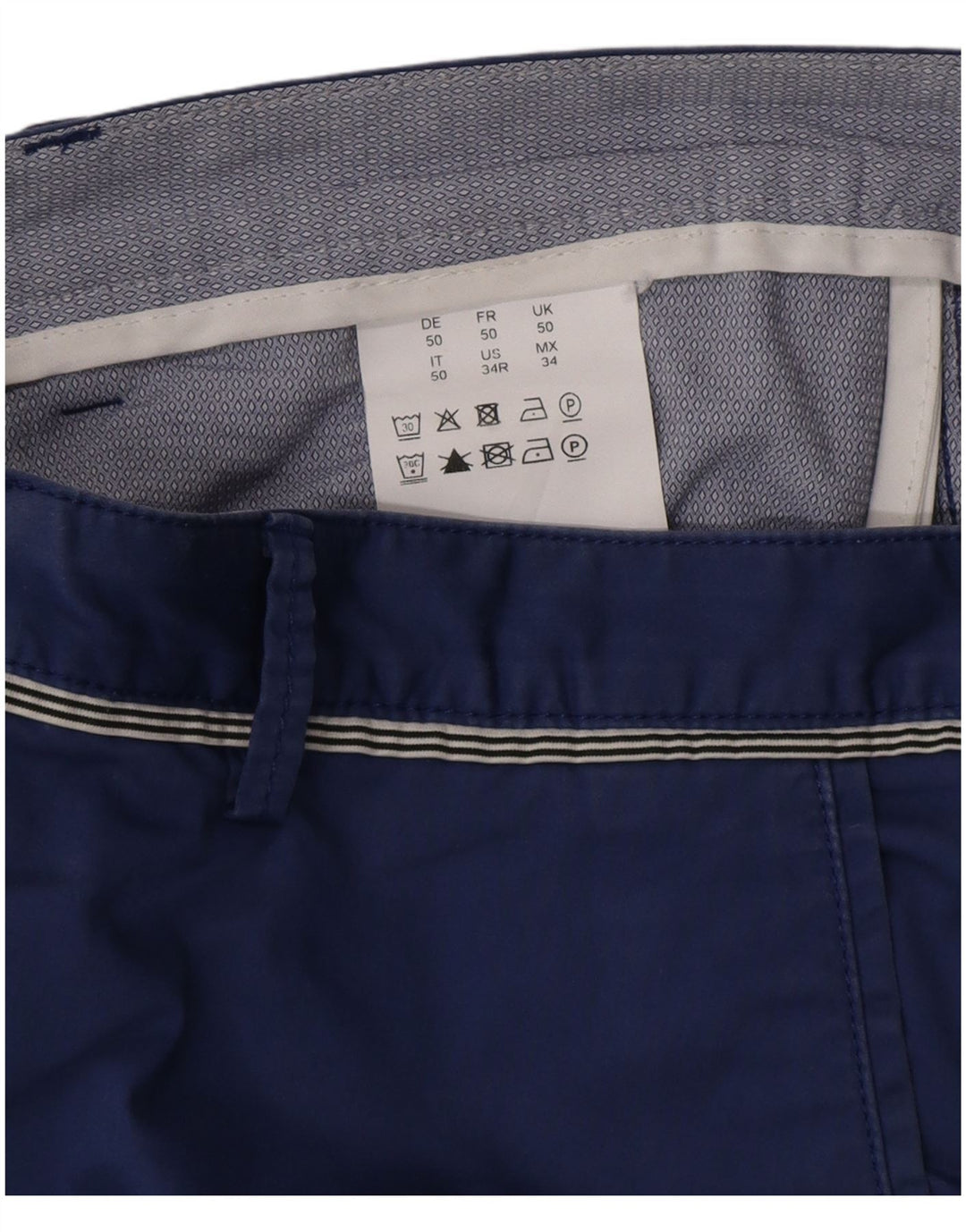 Hugo Boss Herren Chinoshorts IT 50 Large W34 Blaue Baumwolle