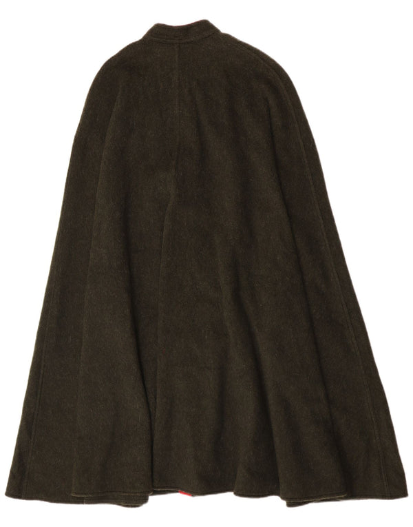 Vintage Damen Cape Mantel One Size Khaki Wolle