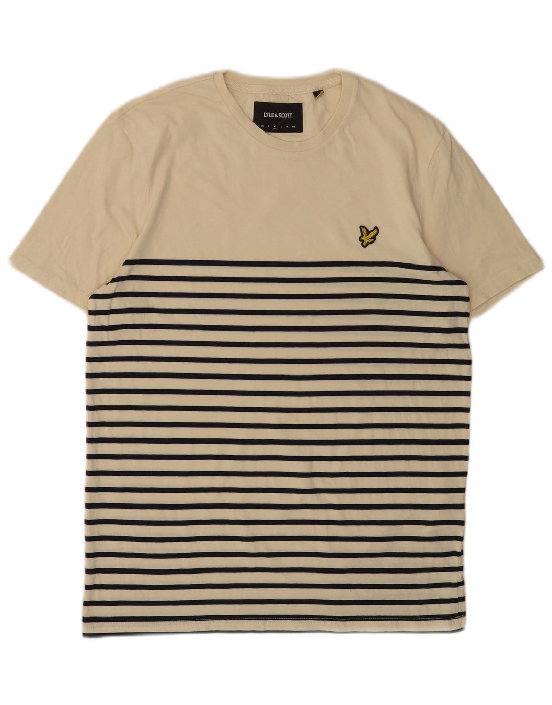 LYLE & SCOTT Herren T-Shirt-Oberteil aus mittelbeiger, gestreifter Baumwolle