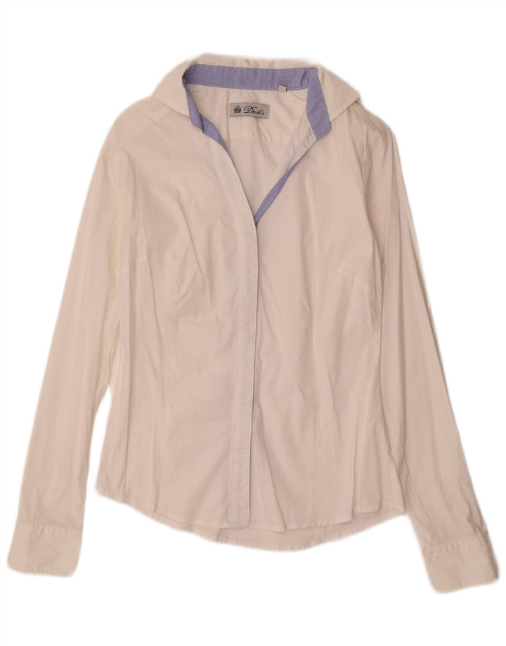 Dack's Damen-Hemd UK 12 aus mittelweißer Baumwolle