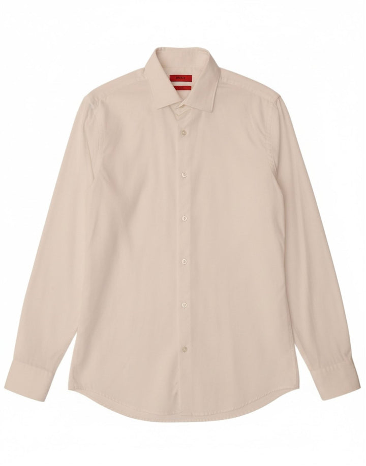 HUGO BOSS Herren Slim Fit Hemd Größe 38 15 Mittelweiß