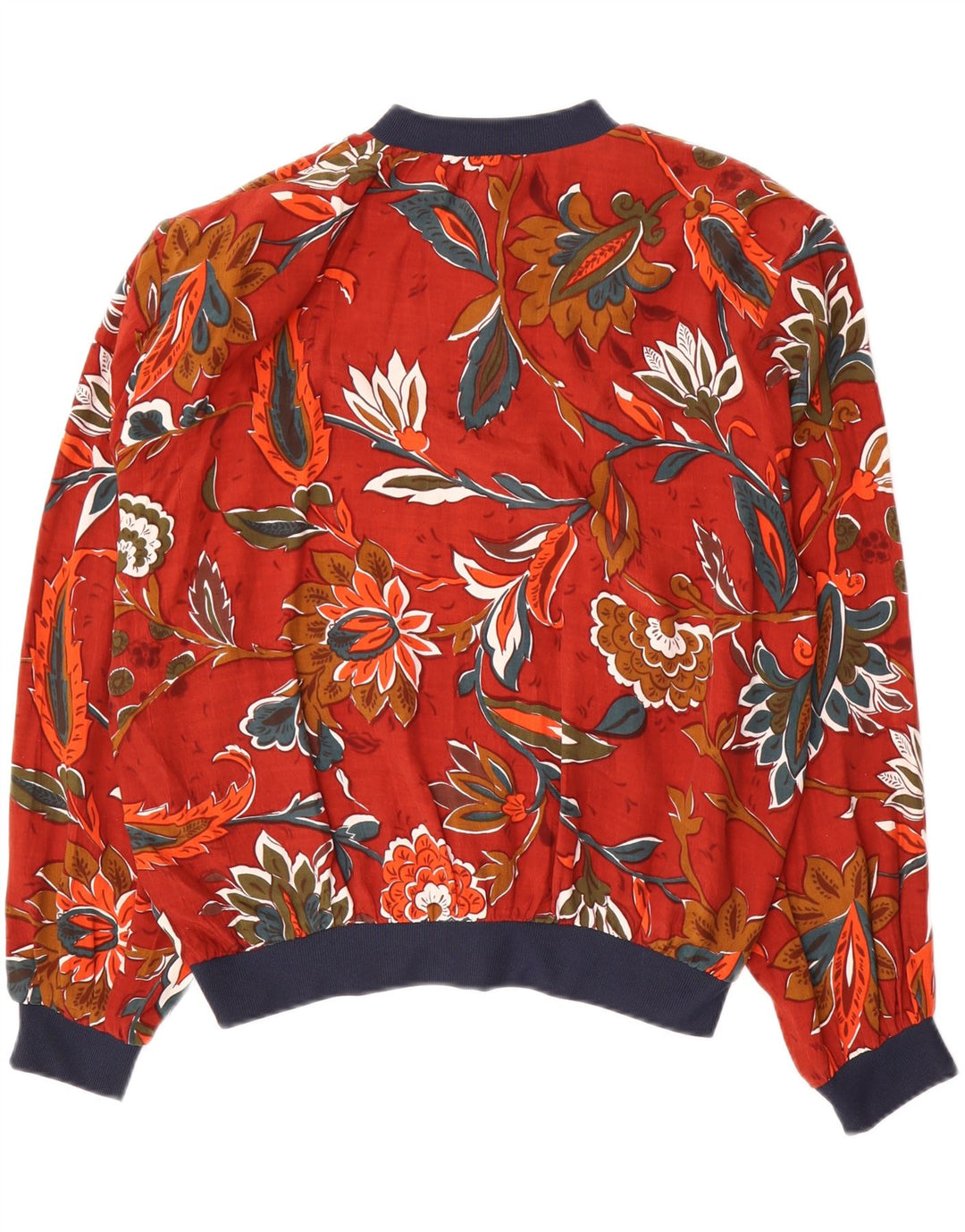 VINTAGE Damen Hemdbluse UK 18 XL Rot geblümte Viskose