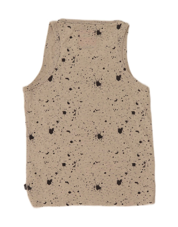 Superdry Mens Graphic Vest Top Small Grey Spotted Cotton
