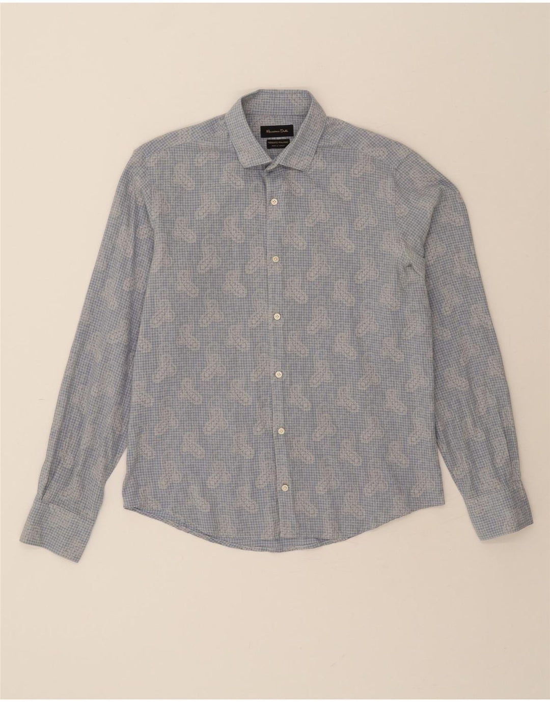 MASSIMO DUTTI Mens Shirt Medium Blue Paisley Cotton Vintage Massimo Dutti and Second-Hand Massimo Dutti from Messina Hembry 