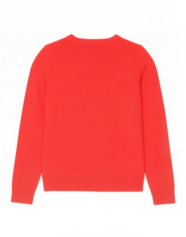 Marks & Spencer Womens Boat Neck Jumper Sweater UK 12 Medium Red Acrylic