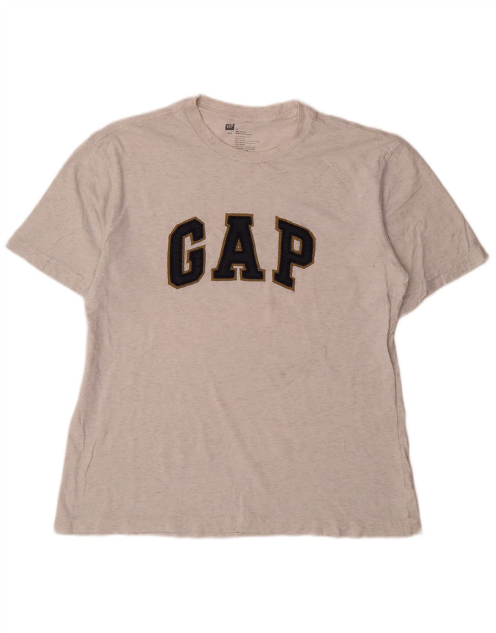 Gap Grafik-T-Shirt-Oberteil für Herren aus mittelgrau gesprenkelter Baumwolle