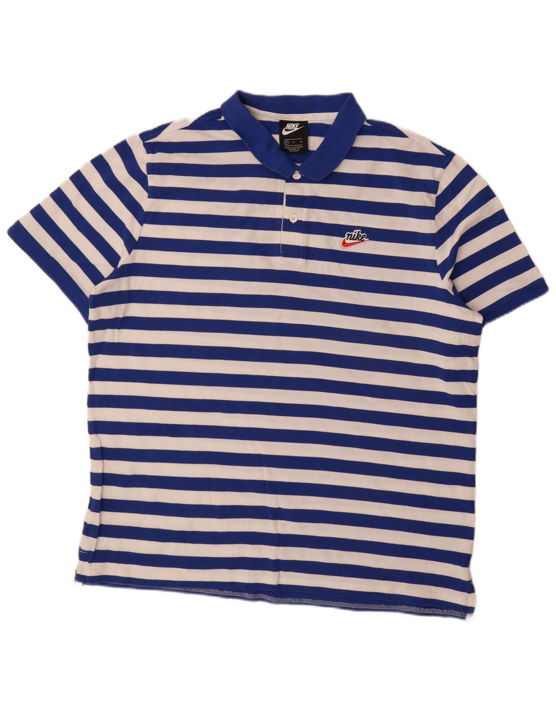 Nike Herren-Poloshirt XL, blaue Baumwolle