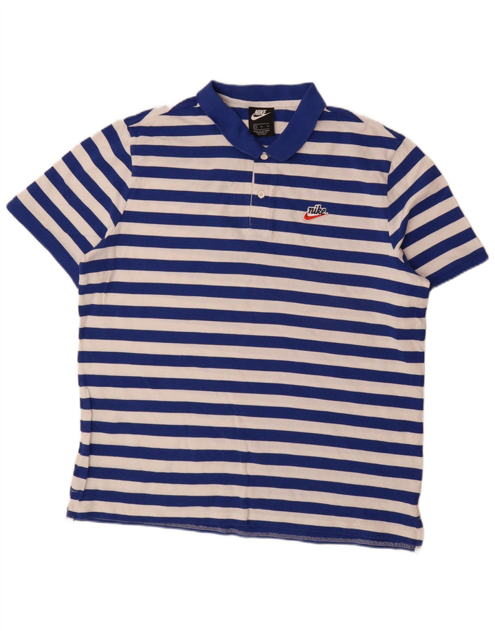 Nike Herren-Poloshirt XL, blaue Baumwolle