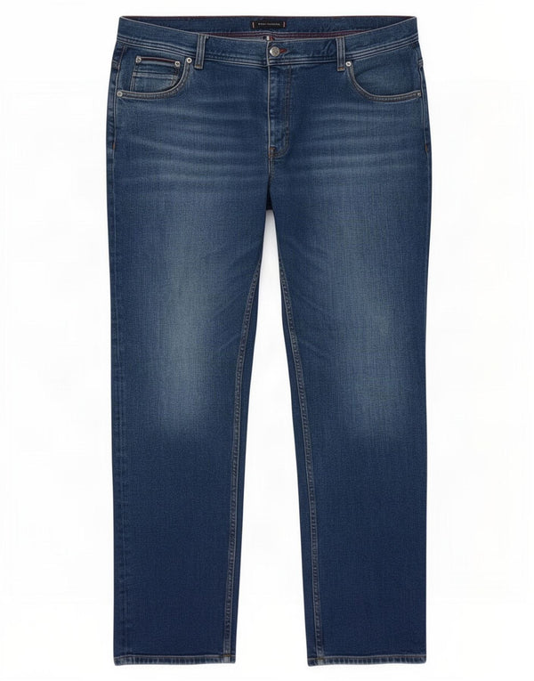 Tommy Hilfiger Herren Mercer Regular Fit Straight Jeans W42 L32 Blaue Baumwolle