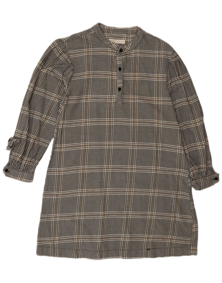 Zara Pullover-Hemdkleid für Mädchen, 13–14 Jahre, graue Gingham-Baumwolle