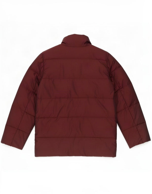 Zara Damen Wattierte Jacke UK 14 Medium Maroon