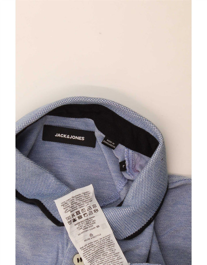 Jack & Jones Herren-Poloshirt, groß, blau gefleckte Baumwolle