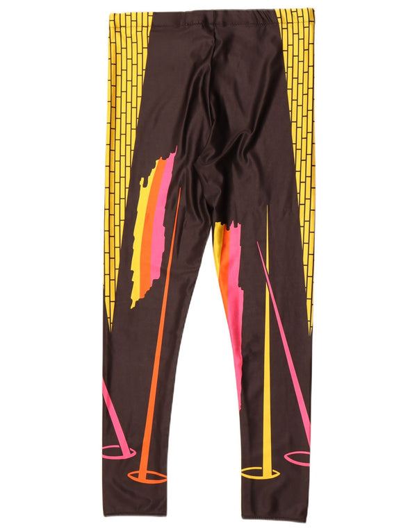 Vintage Damen Leggings UK 14 Medium Mehrfarbig Colourblock Polyamid