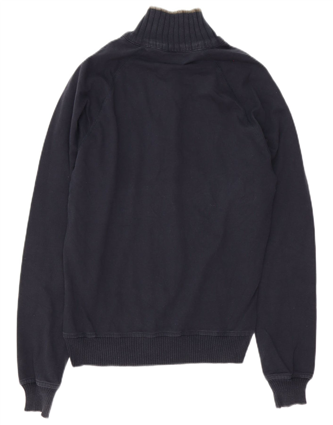 Zara Herren-Pullover mit Reißverschluss am Hals, mittleres Marineblau gestreift
