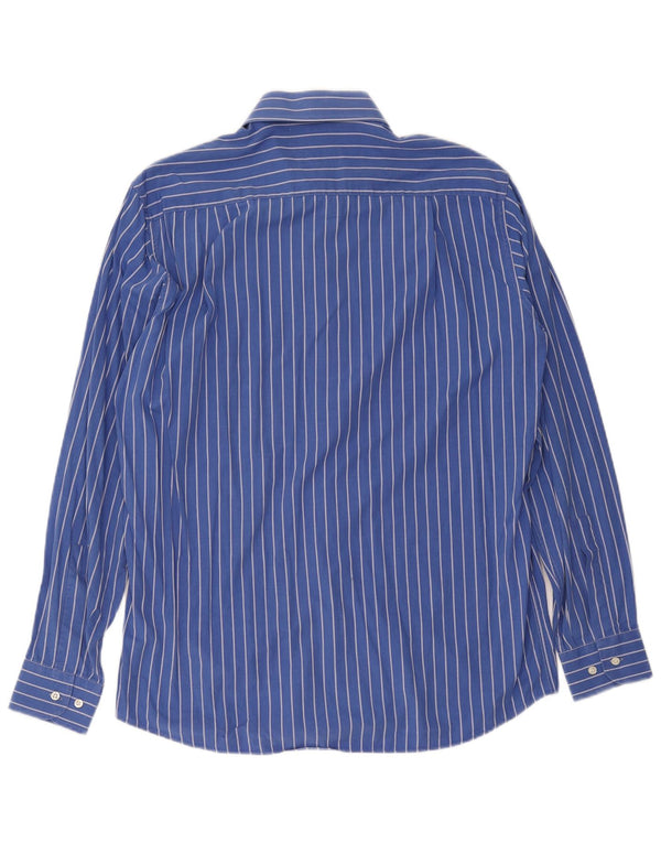 Roccobarocco Herrenhemd Größe 40 15 3/4 Mittelblauer Nadelstreifen