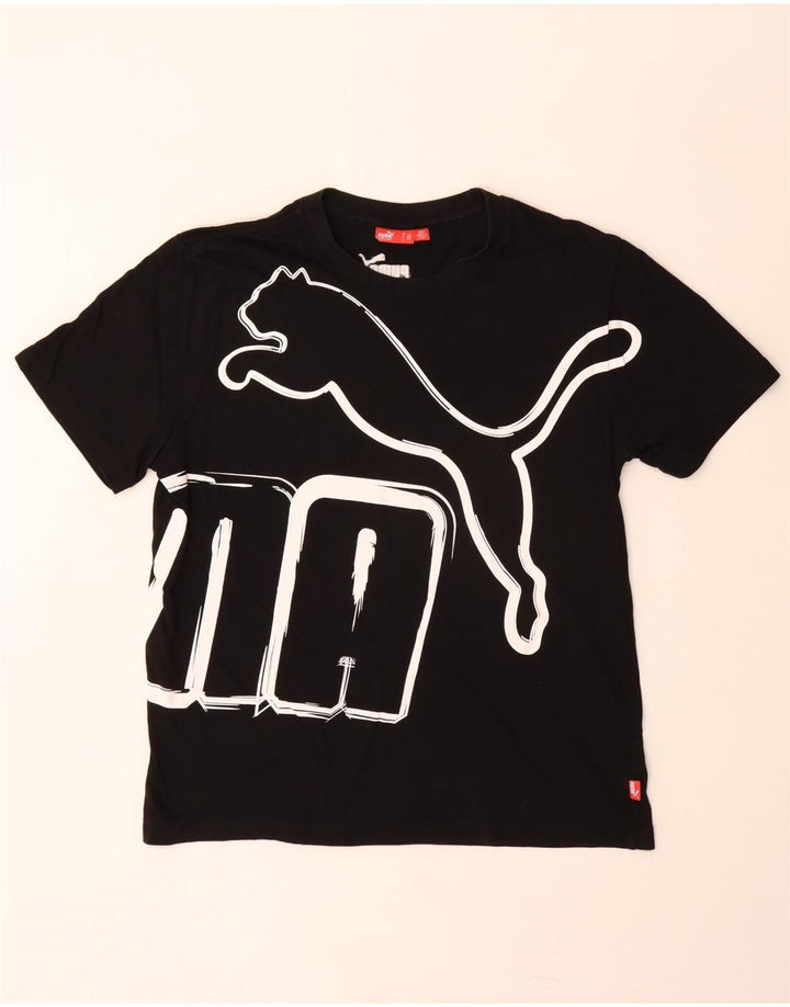 Puma Herren T-Shirt mit Grafik, groß, aus schwarzer Baumwolle