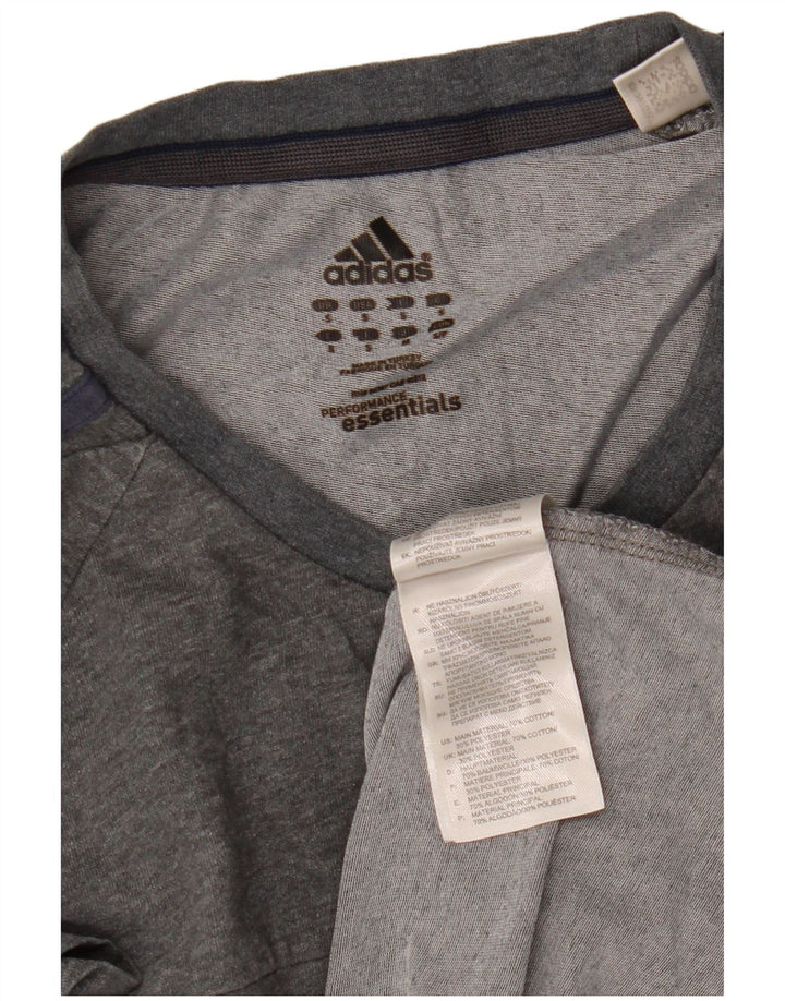 Adidas Herren Climalite T-Shirt Top Small Grau gefleckte Baumwolle