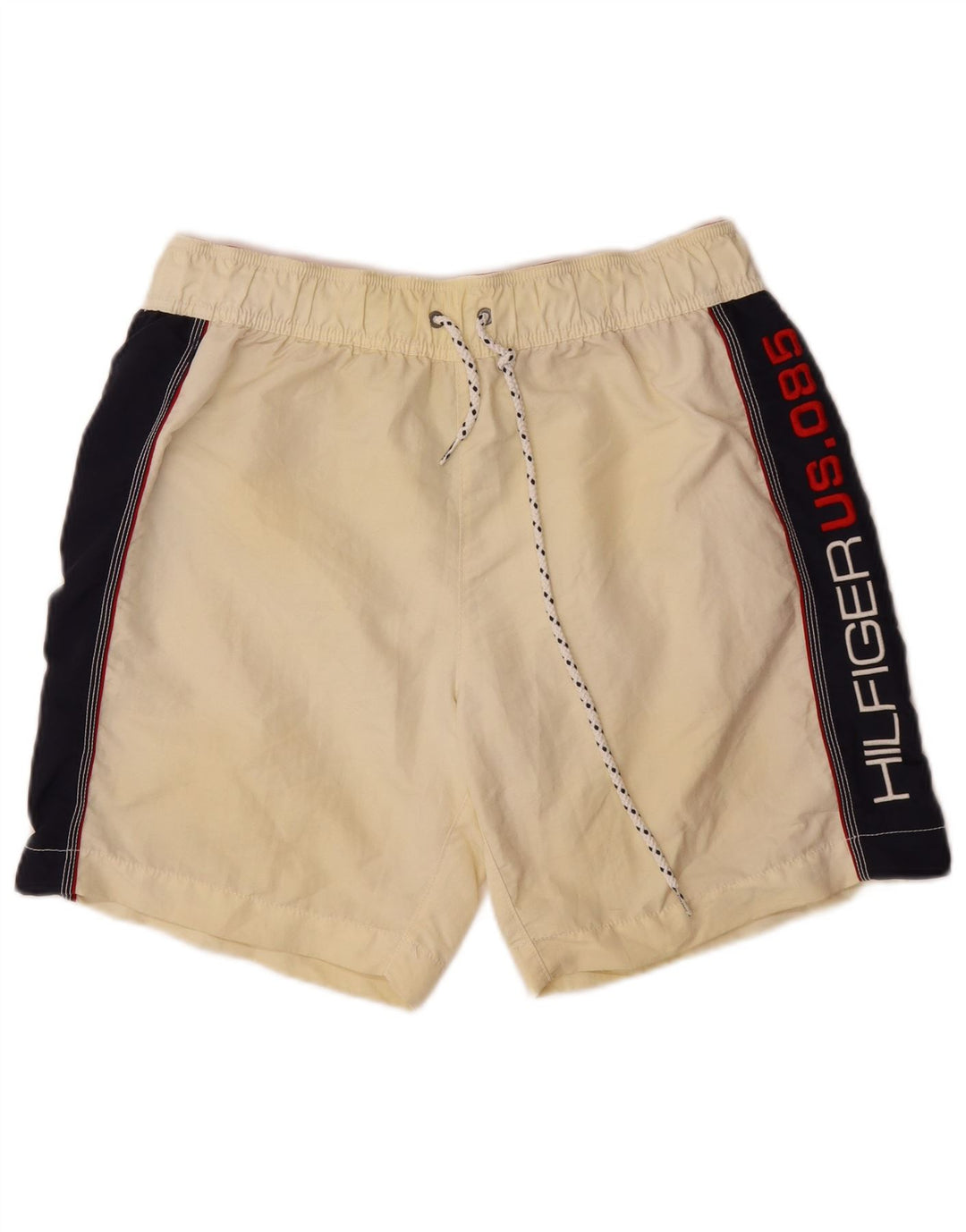 TOMMY HILFIGER Herren-Badeshorts mit Grafik, groß, gebrochenes Weiß, Farbblock