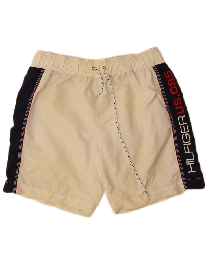 TOMMY HILFIGER Herren-Badeshorts mit Grafik, groß, gebrochenes Weiß, Farbblock