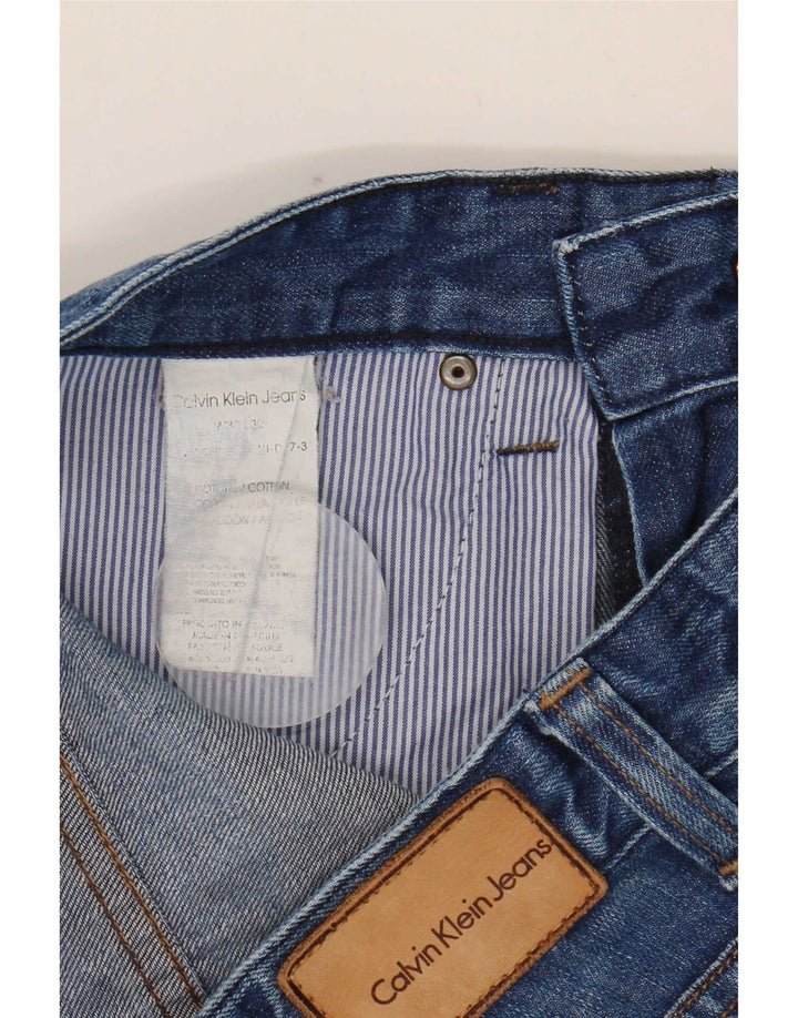 Calvin Klein Damen Slim Jeans W30 L32 Blaue Baumwolle