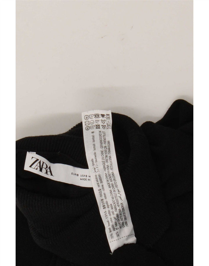 Zara Damen-Pullover mit Rollkragen, Gr. 10, Größe S, Schwarz, Lyocell