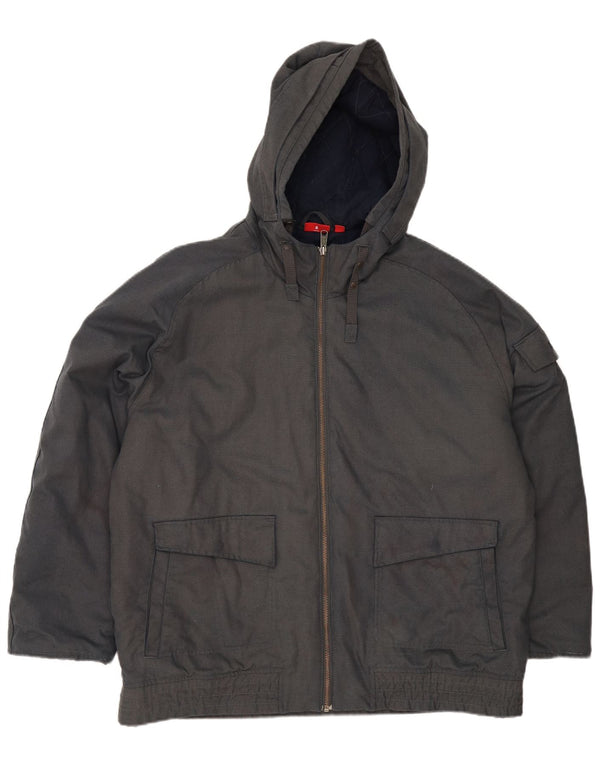 Puma Herren-Windbreakerjacke mit Kapuze, UK 40, große graue Baumwolle