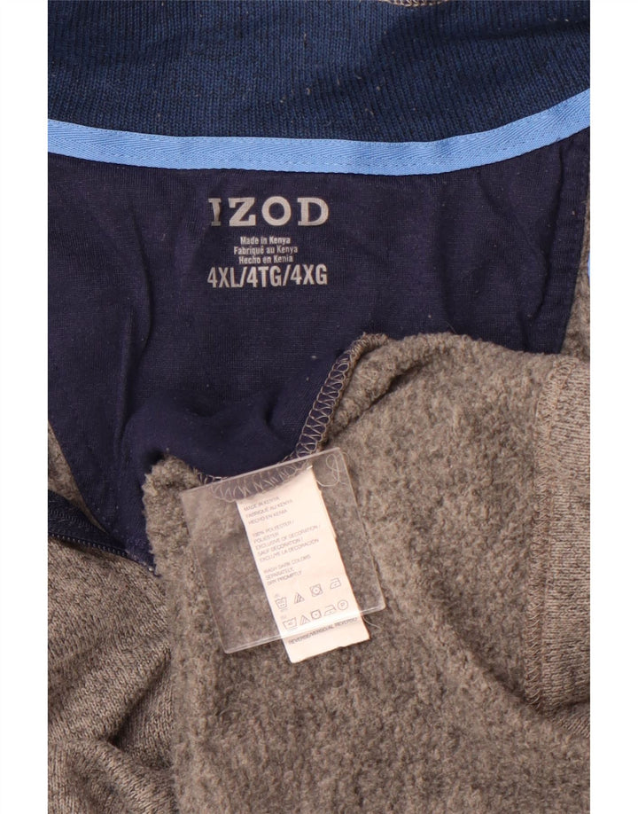 IZOD Herren-Kapuzenpullover mit Reißverschluss, 4XL, Grau, Polyester