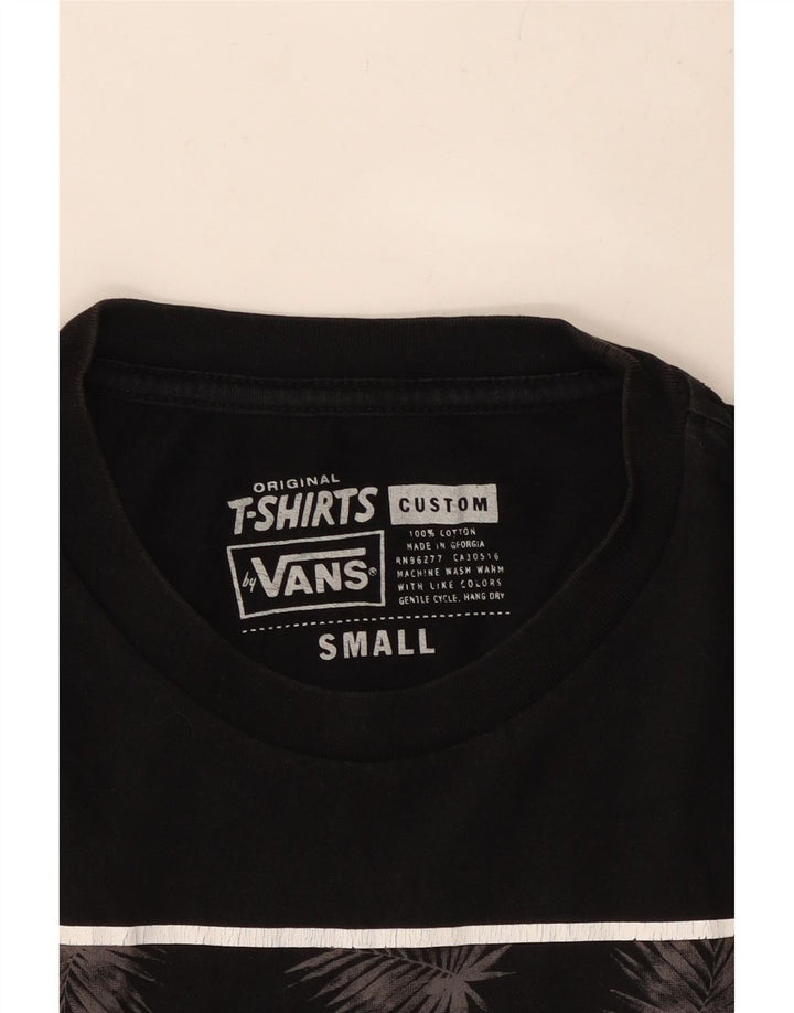 VANS Herren Custom Fit Grafik T-Shirt Top Small Schwarz Baumwolle