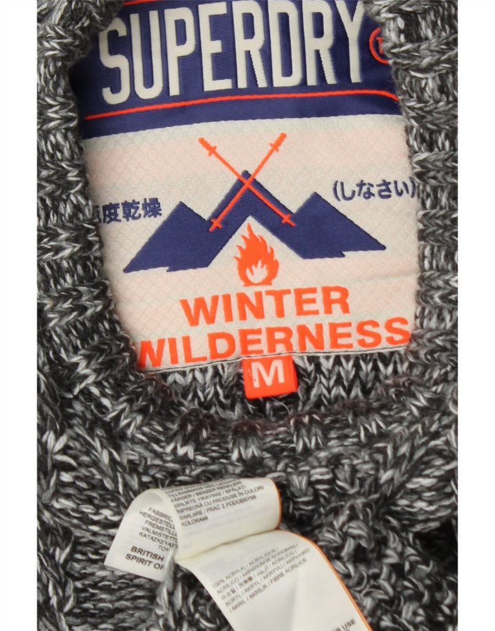 SUPERDRY Herren-Pullover mit Rundhalsausschnitt, Mittelgrau geflecktes Acryl
