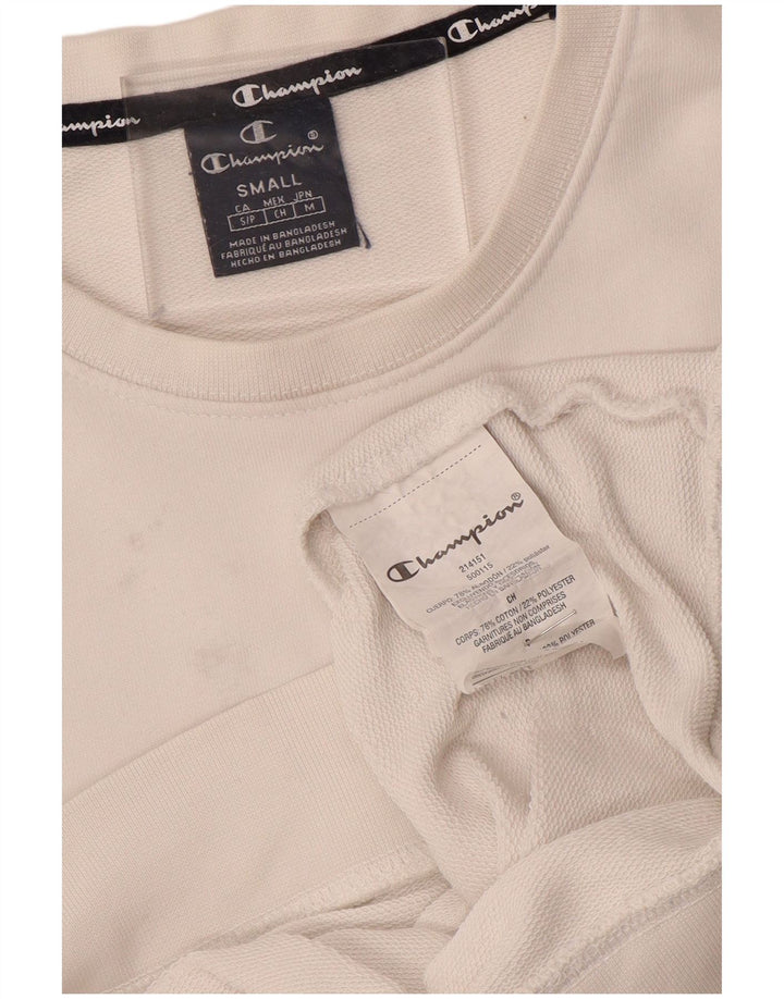 CHAMPION Herren-Sweatshirt, Pullover, Größe S, weiße Baumwolle
