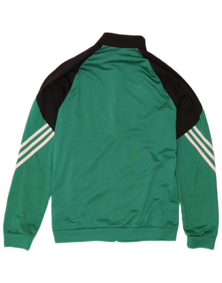 Adidas Herren-Trainingsanzug-Top-Jacke, klein, grünes Farbblock-Polyester