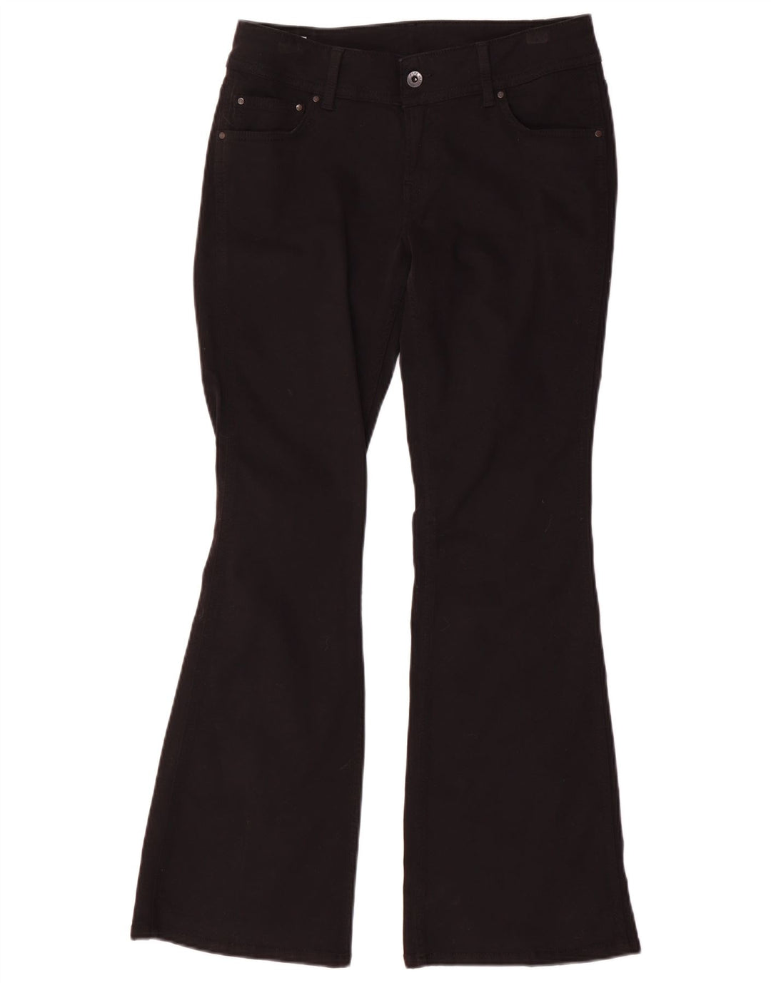 PEPE Jeans Damen Pimlico Mid Rise Flared W28 L30 Schwarze Baumwolle