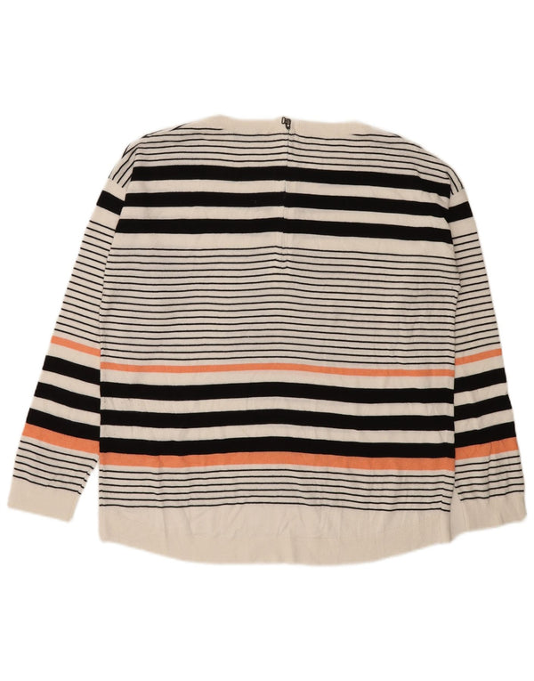 Benetton Damen-Pullover mit U-Boot-Ausschnitt, Gr. 40, groß, mehrfarbig, gestreift