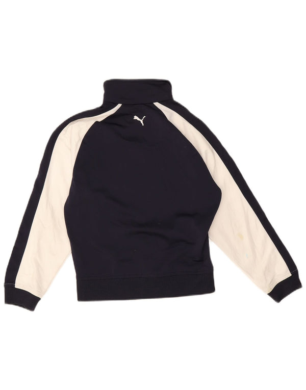 Puma Jungen-Trainingsanzug-Top-Jacke, 7–8 Jahre, Marineblau, Farbblock
